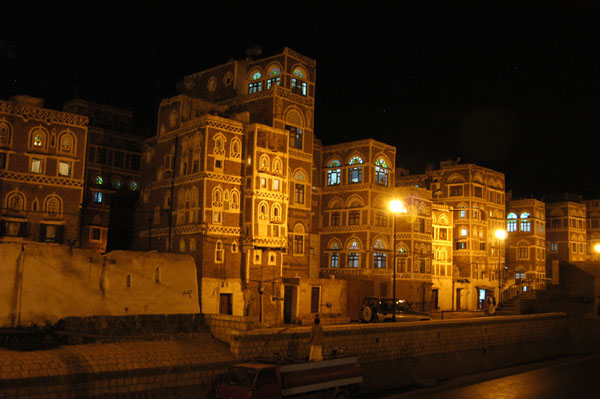Sa'ila at night, Old Town Sana'a