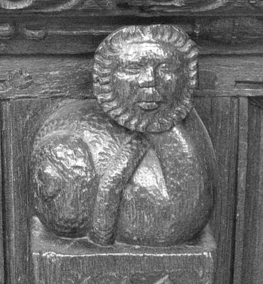 Detail of woodwork in the chapel at the Chteau d'Ecouen