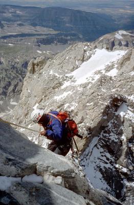 abseiling from grand teton