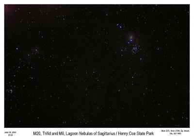 Trifid, M20 and Lagoon, M8 Nebulas