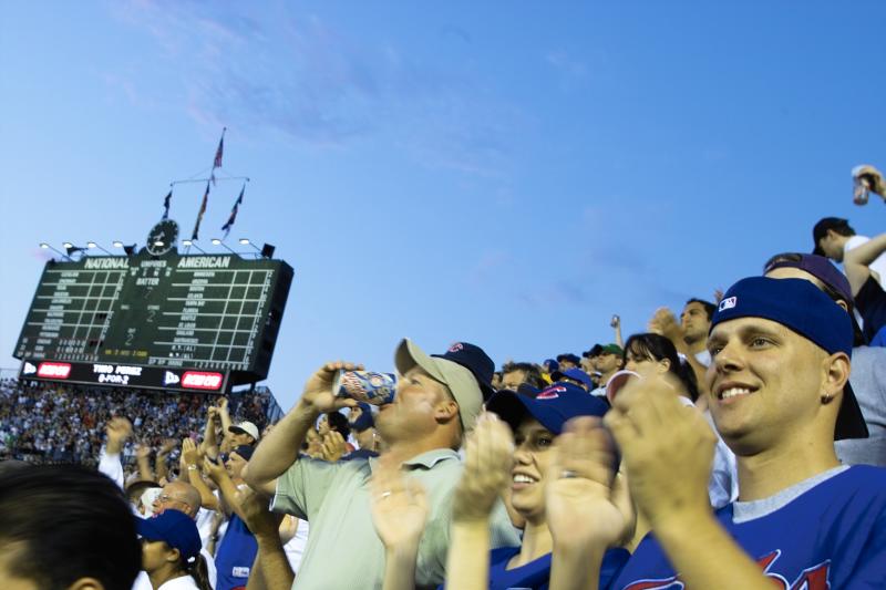 Crowd get excited.