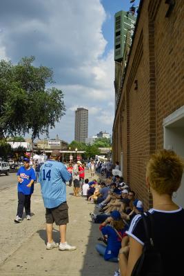Fans waiting for the gate to open