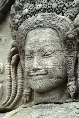 Cambodia-Angkor Thom-The Bayon-Smiling Face