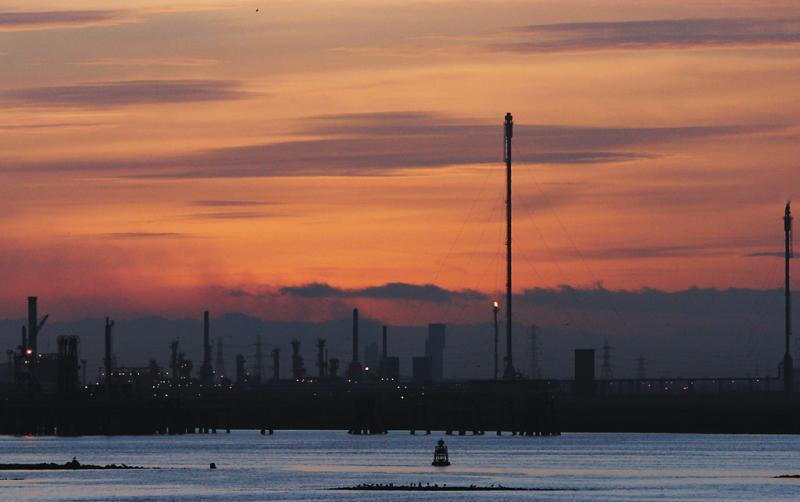 Red sky over the Tees