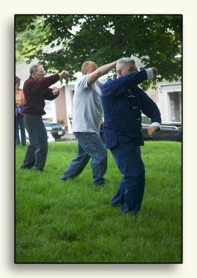 ...some brave people brave the elements to demonstrate Tai Chi.......
