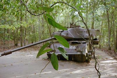 Disabled American tank.