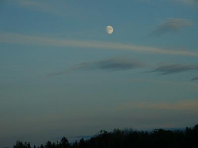 Moonrise at Sunset near Barre, Vermont