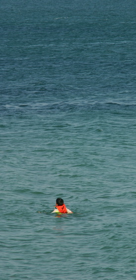 At sea alone
