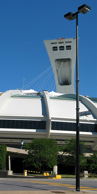 * montreal tower and olympic stadium