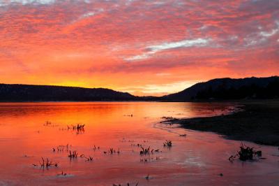 Big Bear Sunset On Ice 1