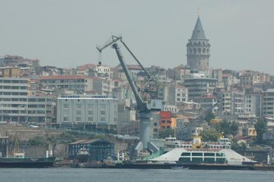 Istanbul Galata Tower across Golden Horn