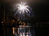 On the old boat pier watching the show.