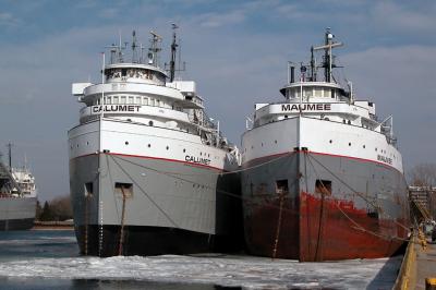 Ships in Winter - Sarnia Docks (Maumee & Calumet)