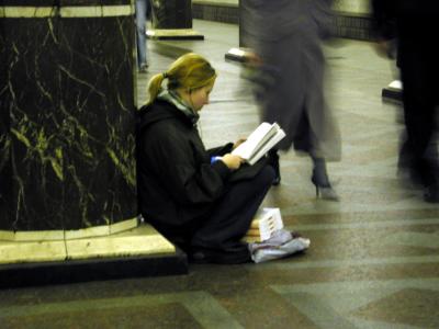 Studying hard in the Metro Station