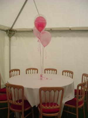 Malpas - Pearl White, Pearl Pale Pink, Clear Happy Christening Print with Fushia pink inside