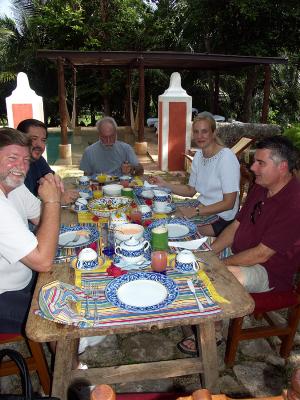 Having breakfast outdoors