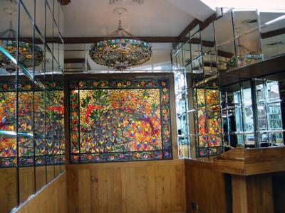 Tiffany glass throughout the Tavern
