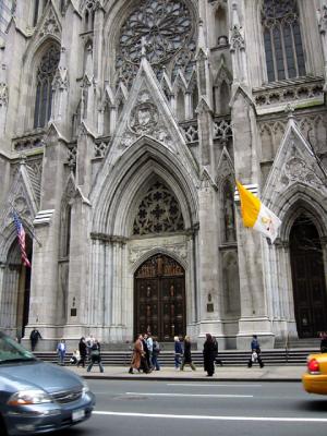 Closer view of St. Patrick's cathedral