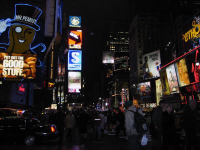 Times Square & Broadway at night
