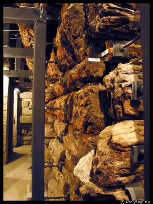 The burial chamber is framed with cedar and juniper beams