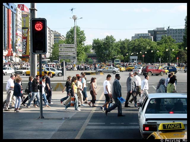 So many people... not everyone obeys traffic rules