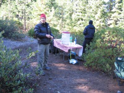 Aid Station 2 (mile 14)<br>Curts happy to see us</br>