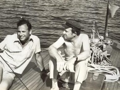 חנינא ובובלק על סיפון ספינת האורחים באליפות העולם בשייט - בסנדהם - שבדיה - 1969