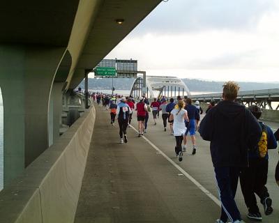 Entrance to floating bridge