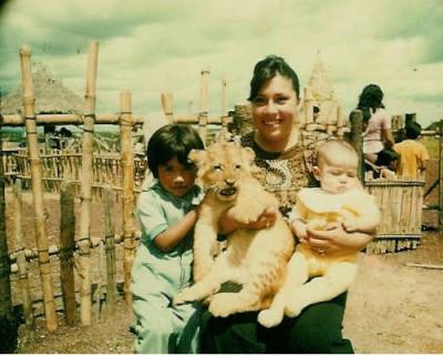 Dieter, La Tia Malena and Alex in Africam Safari (Puebla, Mexico 1970's)