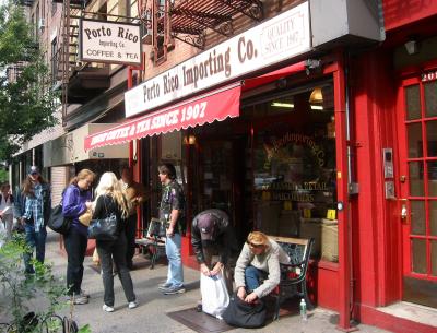 Buying Coffee Goods on Bleecker near 6th Avenue