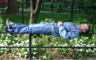 Levitating in Washington Square Park
