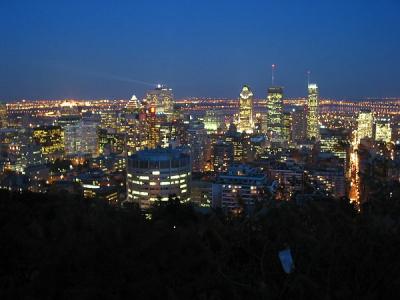 Night view from Mont Royal Montreal