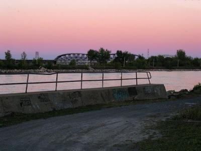 Sunset in Indian village Kahnawake