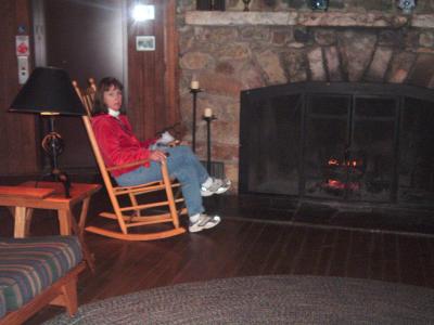 snp_7 - Me By The Fire In the Great Room at Big Meadows Lodge Where We Stayed