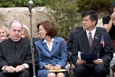 From Left: Judge Robert Beezer, US Senator maria Cantwell and Governer Gary Locke