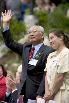  Washington State Senator Paull Shin with his daughter being introduced.