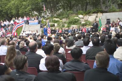 The audience engrossed in what King County Executive Ron Sims has to say.