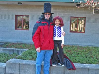 scary man and jazz dancer