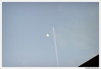 Jet past the moon