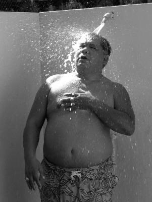 Cooling off in the shower
