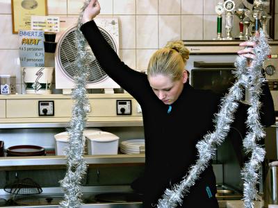 Concentration on Christmas Decoration