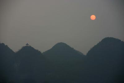 Moon and Pagoda - Guilin Hills