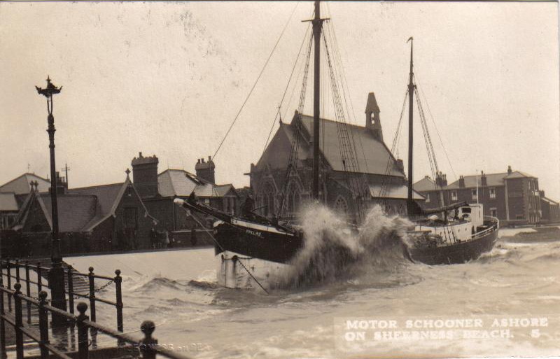 Motor Schooner Ashore. 1929
