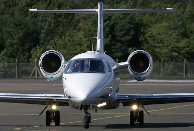 One of the many biz-jets Edinburgh handles every week - in this case a Learjet 45