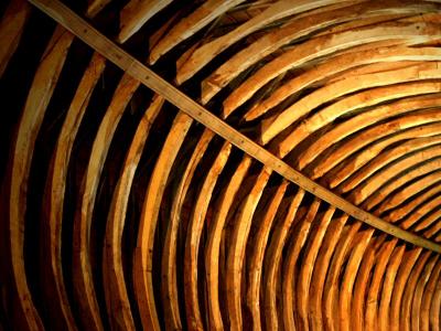 Barrel roof curved with age of St. Wyllow, Lanteglos-by-Fowey