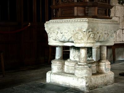 Norman font, St. Wyllow, Lanteglos-by-Fowey