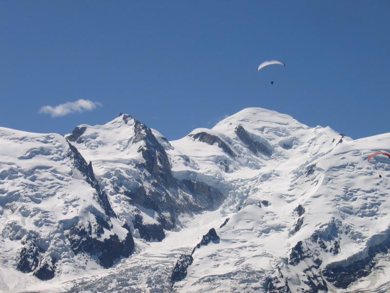 up close to the 4807 meters high Mont Blanc...