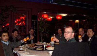 First dinner in a traditionally decorated restaurant