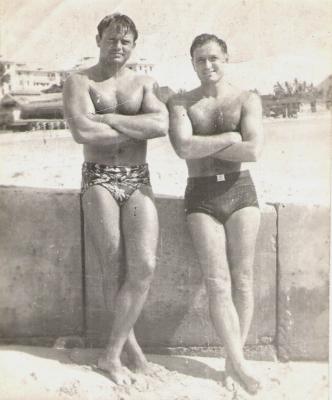 Ed and Phil, Waikiki Beach '46