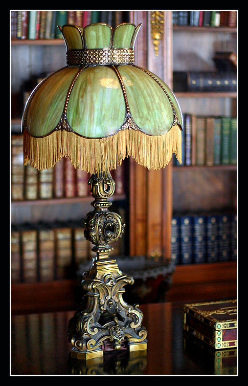 Ornate Lamp in the Library